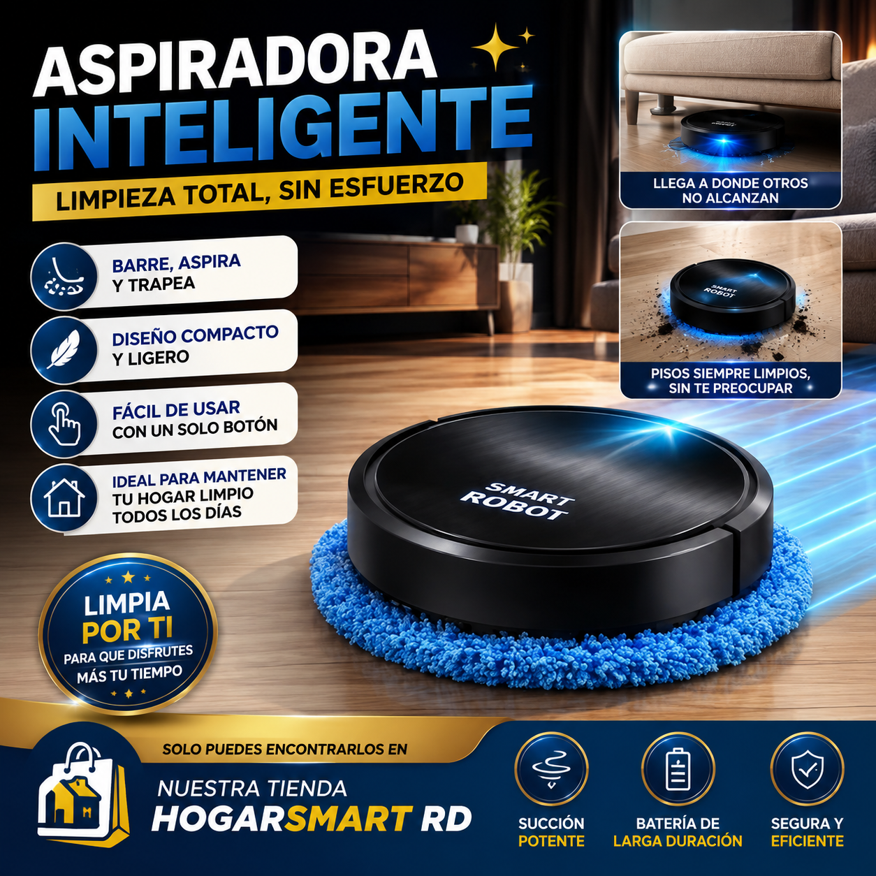 ASPIRADORA INTELIGENTE CON TRAPEADOR XM12